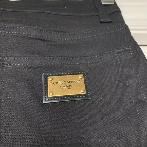 Dolce&Gabbana Runway Logo-Plaque Black Denim Pants - Picture 4 of 9